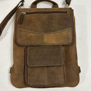 MacCase Michael Santoro Leather Messenger Bag Brown Crossbody  Vintage